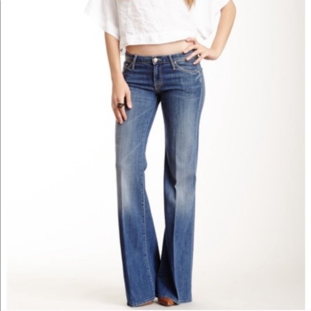 MOTHER THE WILDER Medium Kitty Bell Bottom Trouser jeans Flares 26 Short - Picture 1 of 9
